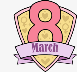 三月八日母亲节标贴矢量图素材
