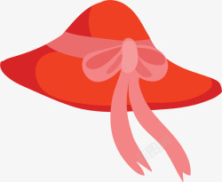橘红色旅游季帽子矢量图素材