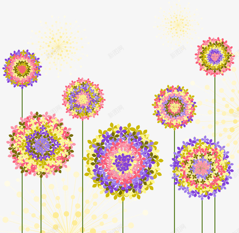 球形花朵png免抠素材_新图网 https://ixintu.com 卡通花朵 球形花朵 花 花儿 花卉 花朵 花瓣