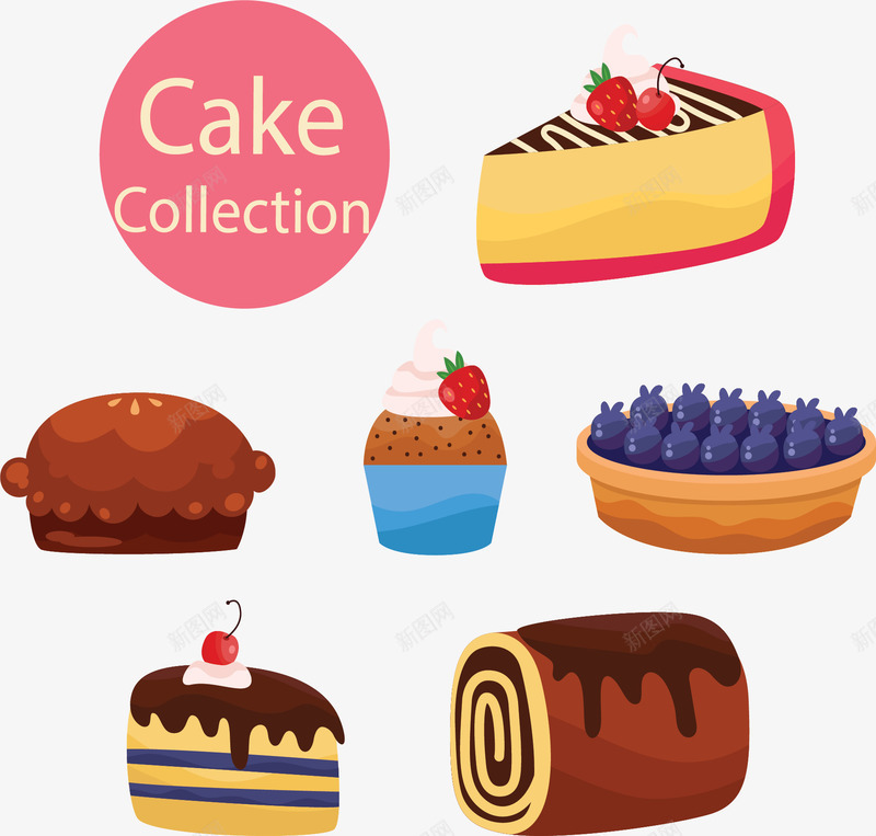 甜品店多种美味蛋糕png免抠素材_新图网 https://ixintu.com 多种蛋糕 甜品店 矢量png 美味蛋糕 蛋糕 蛋糕店