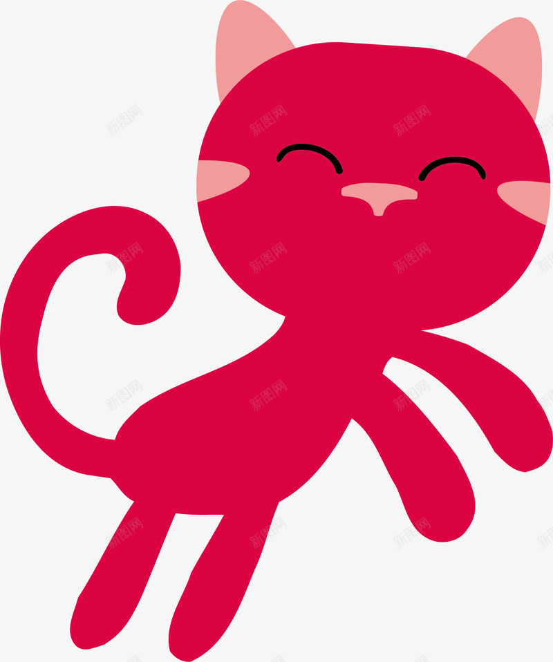 卡通红猫咪矢量图ai免抠素材_新图网 https://ixintu.com 卡通动物 卡通手绘 玩偶 红猫咪 装饰图案 矢量图