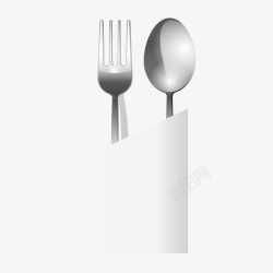 金属餐具叉子勺子素材