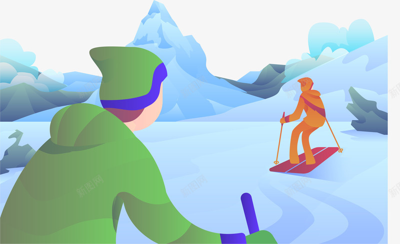 男子雪地滑雪png免抠素材_新图网 https://ixintu.com 大山 拐杖 滑雪 滑雪板 男子 蓝色 防护工具