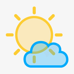 太阳射线小云时尚天气图标png_新图网 https://ixintu.com cloud rays small sun 云 太阳 射线 小