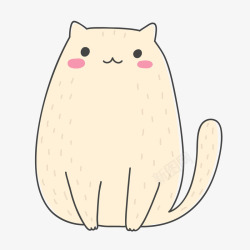 卡通手绘可爱粉色猫咪矢量图素材