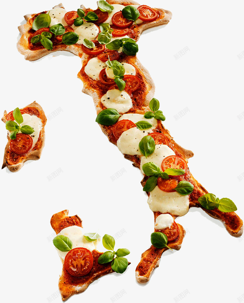 创意培根披萨饼png免抠素材_新图网 https://ixintu.com 创意美食 培根 意大利地图 披萨饼 造型