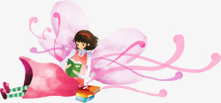 粉色卡通可爱花仙子造型素材