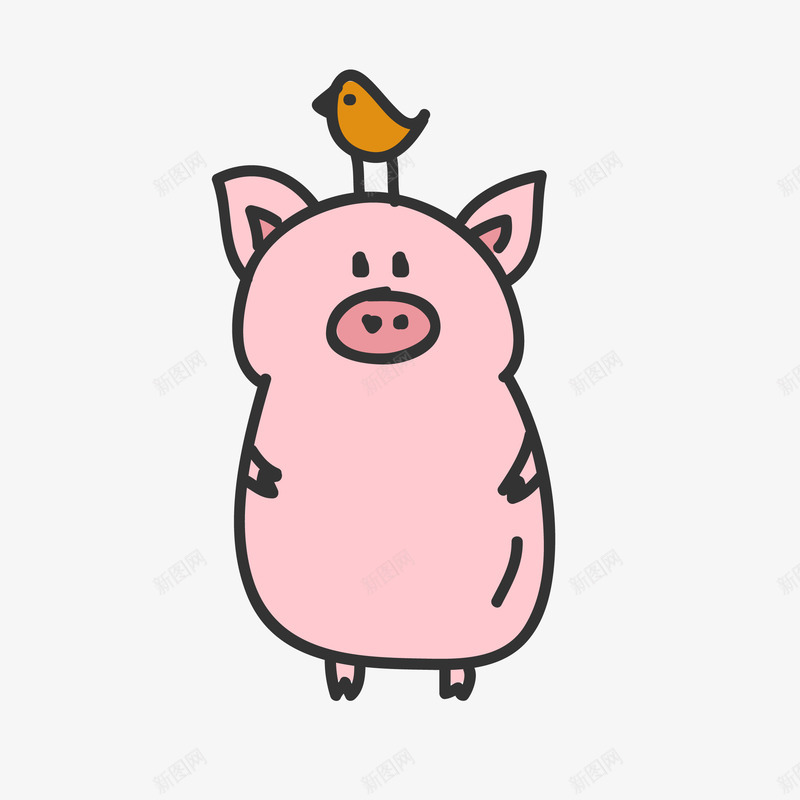 卡通可爱小猪矢量图ai免抠素材_新图网 https://ixintu.com 卡通 卡通的 卡通的小猪 可爱的 可爱的小猪 粉色小猪 矢量图