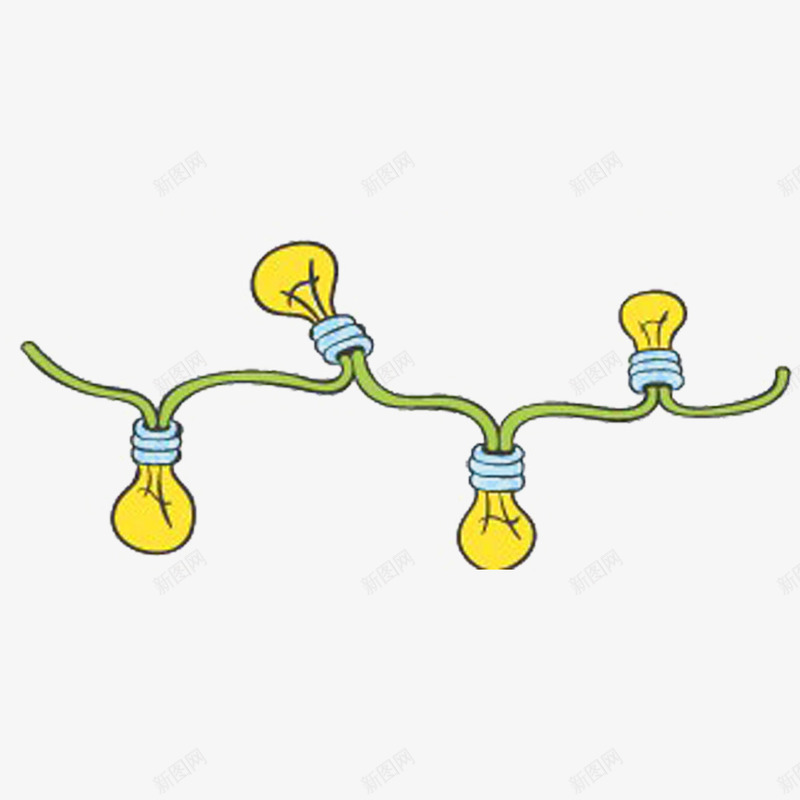 手绘灯串装饰元素png免抠素材_新图网 https://ixintu.com 小灯串 手绘 灯串 灯泡 节日 装饰