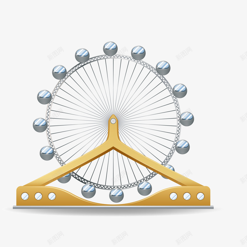 卡通摩天轮矢量图ai免抠素材_新图网 https://ixintu.com 儿童节 卡通 摩天轮 游乐场 游玩 矢量图