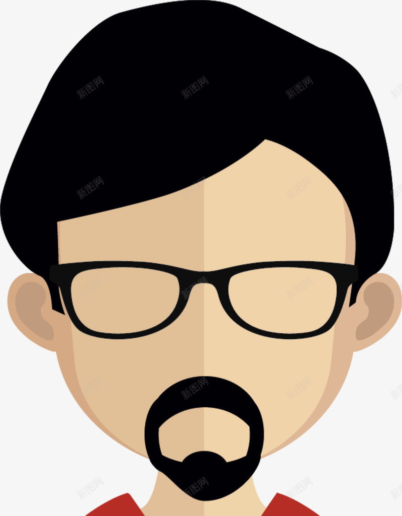 戴着眼镜的时尚中年男人png免抠素材_新图网 https://ixintu.com 中年男人 人物插画 大叔 戴着眼镜 时尚男人 留着胡子