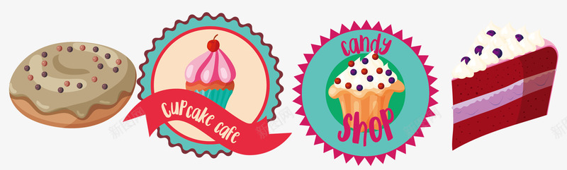 卡通蛋糕png免抠素材_新图网 https://ixintu.com 优良品质 冰淇淋 甜品店 甜品标签 美食 蛋糕标签 食物