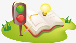 书本灯泡指示灯元素素材