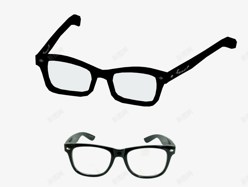 眼镜框架png免抠素材_新图网 https://ixintu.com 框架 眼镜 镜框 黑色
