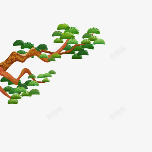 松树png免抠素材_新图网 https://ixintu.com 松树 植物 矢量植物 绿叶 绿色 装饰 装饰画