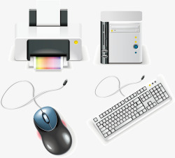 键盘鼠标打印机元素素材