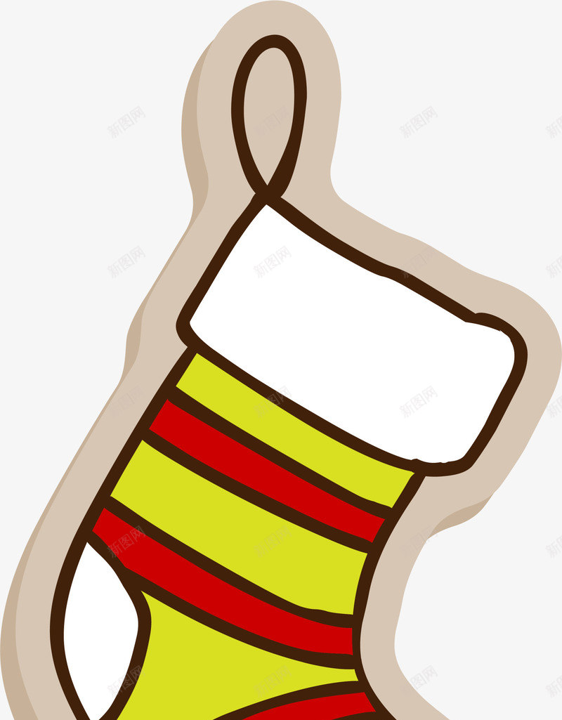 黄色卡通袜子png免抠素材_新图网 https://ixintu.com 卡通圣诞袜 圣诞节 节日袜子 装饰图案 贴纸 黄色袜子