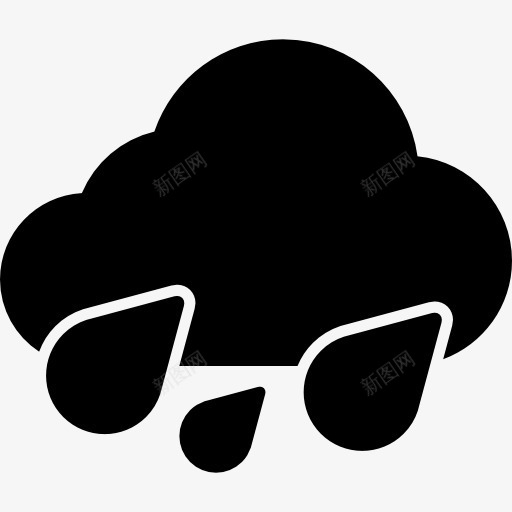 盛满雨水的天气界面图标png_新图网 https://ixintu.com 云 填充 天气 天气页面 滴 界面 雨