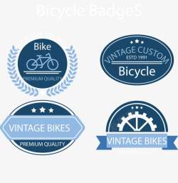 自行车标签复古系列单车徽章矢量图高清图片