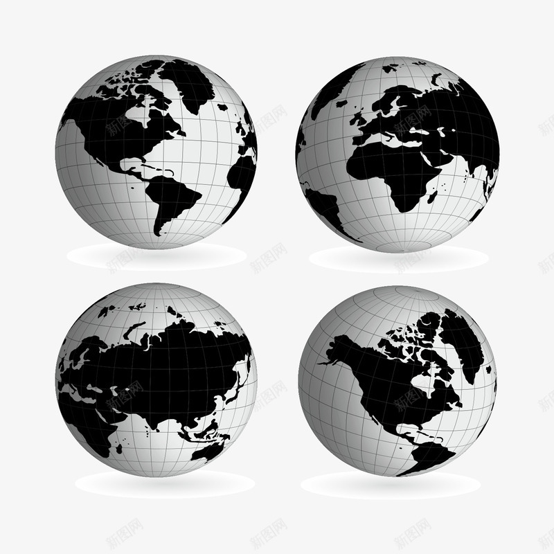 灰色地球png免抠素材_新图网 https://ixintu.com 商务 地球 球形 素材