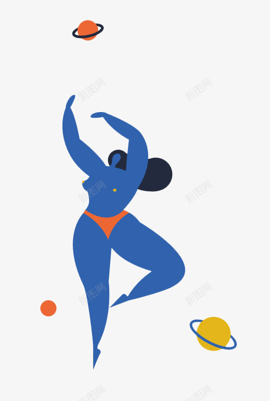 运动的美女插图png免抠素材_新图网 https://ixintu.com 创意剪贴图 可爱胖女人插图 运动 运动的美女 运动素材