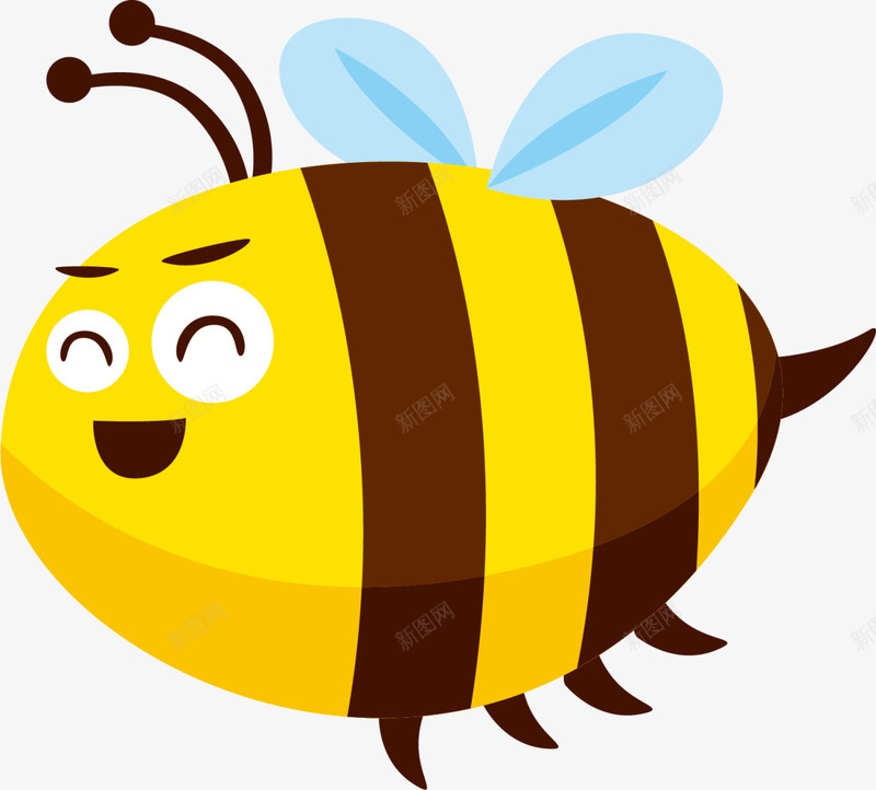 黄色卡通微笑蜜蜂png免抠素材_新图网 https://ixintu.com 卡通蜜蜂 微笑蜜蜂 昆虫 春天 春季 春日 自然 虫子