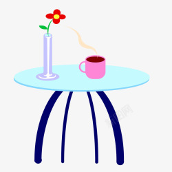 卡通简约茶几矢量图素材