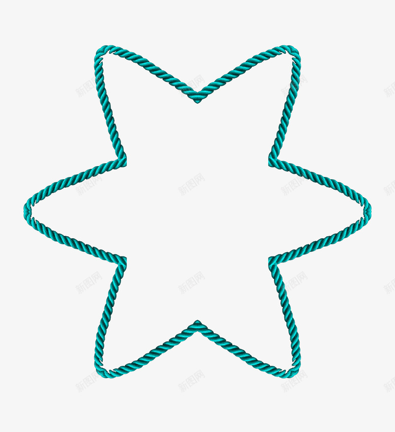 绳子材质的蓝色六角星png免抠素材_新图网 https://ixintu.com 六角星 材质 绳子 蓝色 装饰