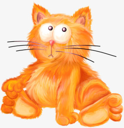 加菲猫素材手绘水彩加菲猫高清图片