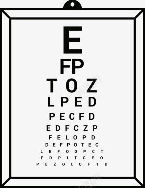 黑色简约视力检查表图标图标