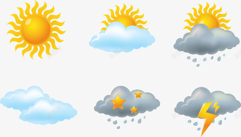 天气情况png免抠素材_新图网 https://ixintu.com 多云 天气 晴天 阴天 阵雨