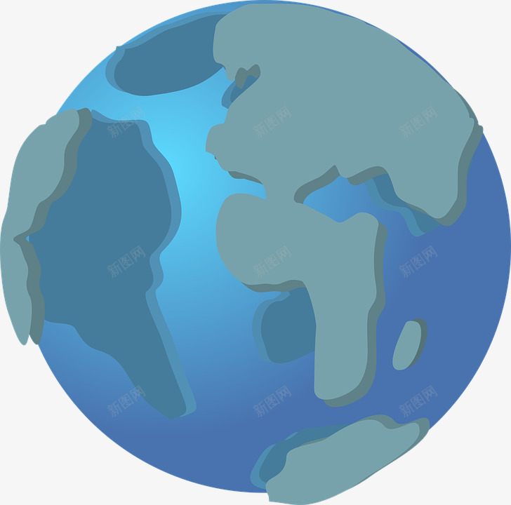 地球卡通蓝色球形png免抠素材_新图网 https://ixintu.com 卡通 地球 球形 蓝色