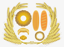 小麦创意主题png免抠素材_新图网 https://ixintu.com 小麦 糕点 花边 面包 面包圈 面包片 麦子 麦穗