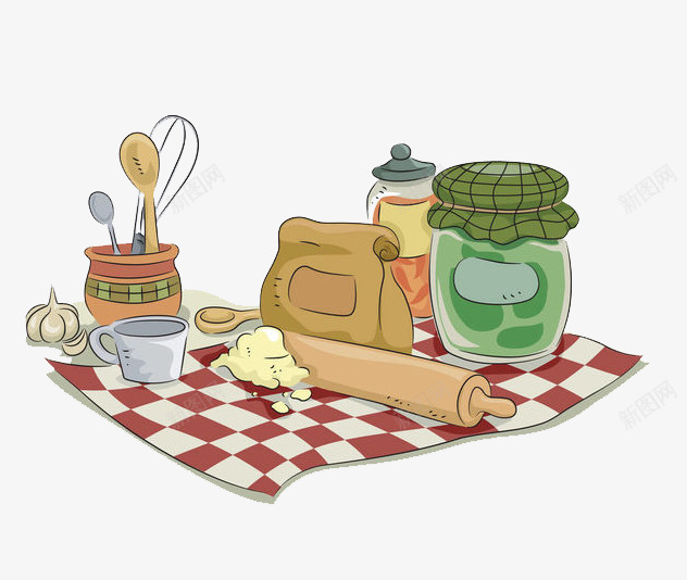 餐布上的厨具png免抠素材_新图网 https://ixintu.com 厨具 厨房餐具 器具 手绘打蛋器 打蛋 打蛋器 搅拌 搅拌器 混合 餐布