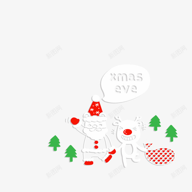 创意合成圣诞节造型元素扁平png免抠素材_新图网 https://ixintu.com 元素 创意 合成 圣诞节 扁平 设计 造型