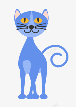 蓝色猫咪素材