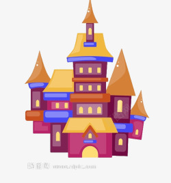 橘色梦幻城堡素材