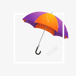 紫色雨伞矢量图素材