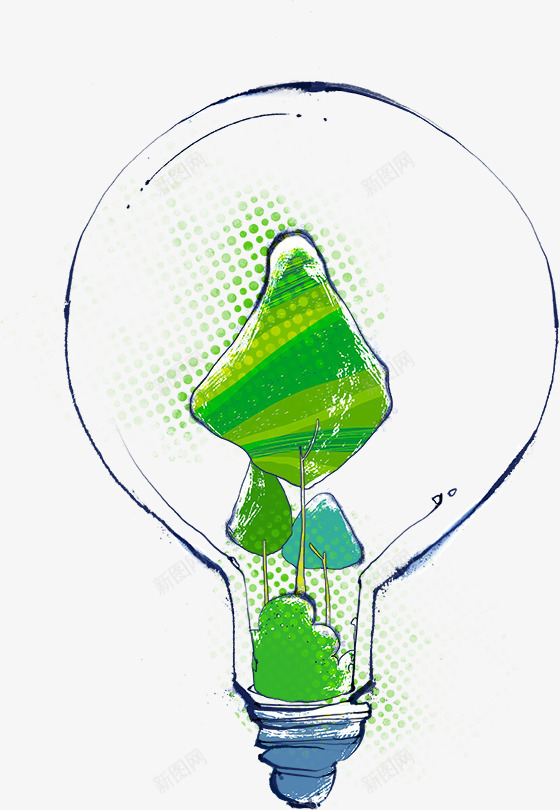 绿色环保创意灯泡png免抠素材_新图网 https://ixintu.com 创意灯泡 灯泡 环保 环保灯泡