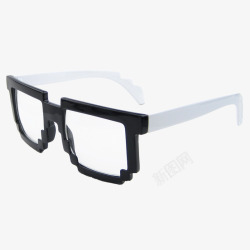 黑白马赛克马赛克眼镜高清图片