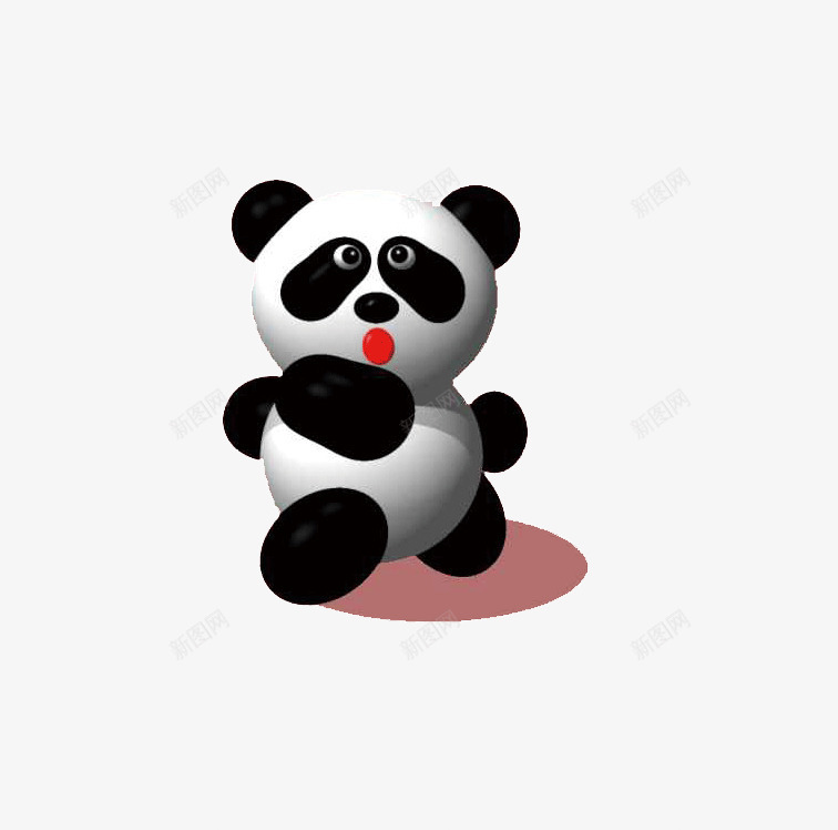 被吓到的国宝熊猫png免抠素材_新图网 https://ixintu.com 动物 卡通手绘 国宝 熊猫