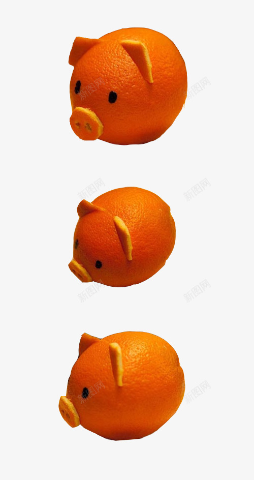 创意水果拼接png免抠素材_新图网 https://ixintu.com 三只小猪 小猪 橙子 水果