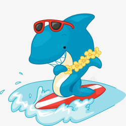 宝宝夏季装鲨鱼玩冲浪高清图片