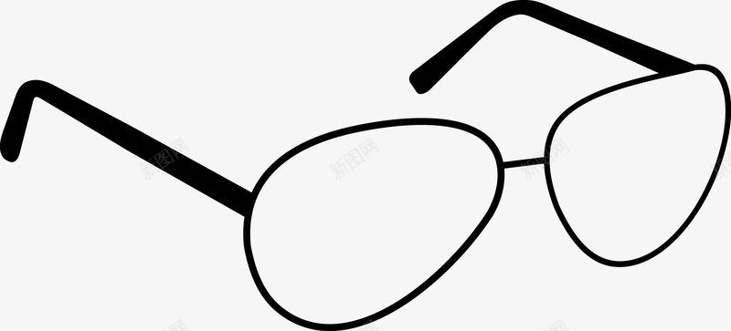 眼镜框怀旧款png免抠素材_新图网 https://ixintu.com 怀旧 眼镜框 镜框 黑眼镜框