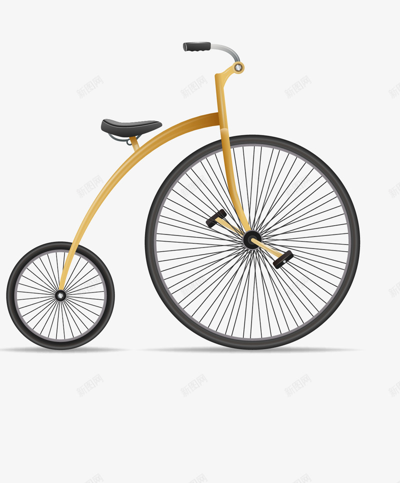 马戏团自行车png免抠素材_新图网 https://ixintu.com 一辆 卡通 手绘 橘色 自行车 车子 马戏团 黑色