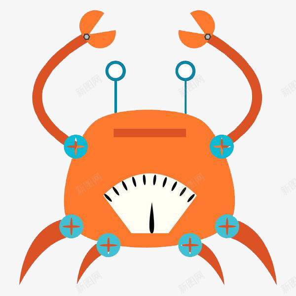 手绘橘色的机器人图png免抠素材_新图网 https://ixintu.com 卡通手绘 商务 抽象 机器人 橘色 水彩 科技