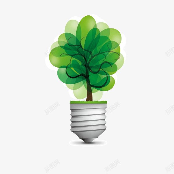 灯泡创意环保能源可循png免抠素材_新图网 https://ixintu.com 创意 可循环 灯泡 环保 绿色 能源