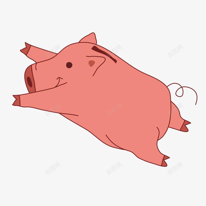 粉色的小猪png免抠素材_新图网 https://ixintu.com PNG图形 PNG装饰 动物 卡通 小猪 粉色 装饰
