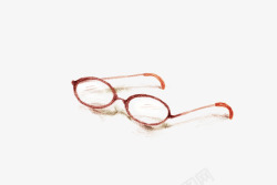 红色眼镜框手绘眼镜高清图片