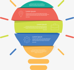 彩带拼图灯泡图表矢量图素材